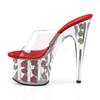 Pleaser - ADORE701FL Muiltjes - Paaldans schoenen - Rood/Transparant Product image